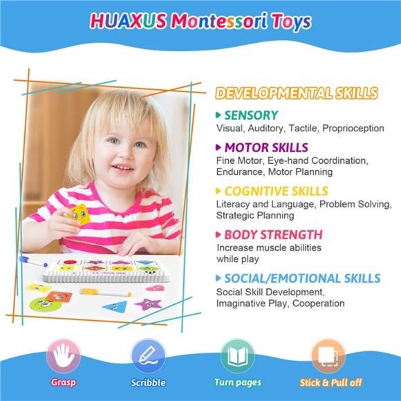 Montessori Preschool Learning Activities Newest Toddler Busy Book Montessori Toy - Picture 4 of 6